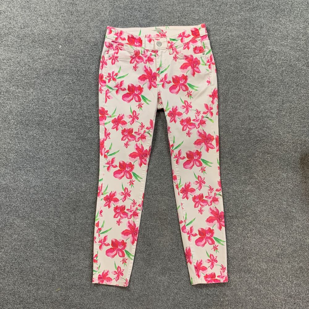 Tommy Bahama Jeans Womens 27 Denim Marabella Blooms Tropical Floral Skinny Ankle